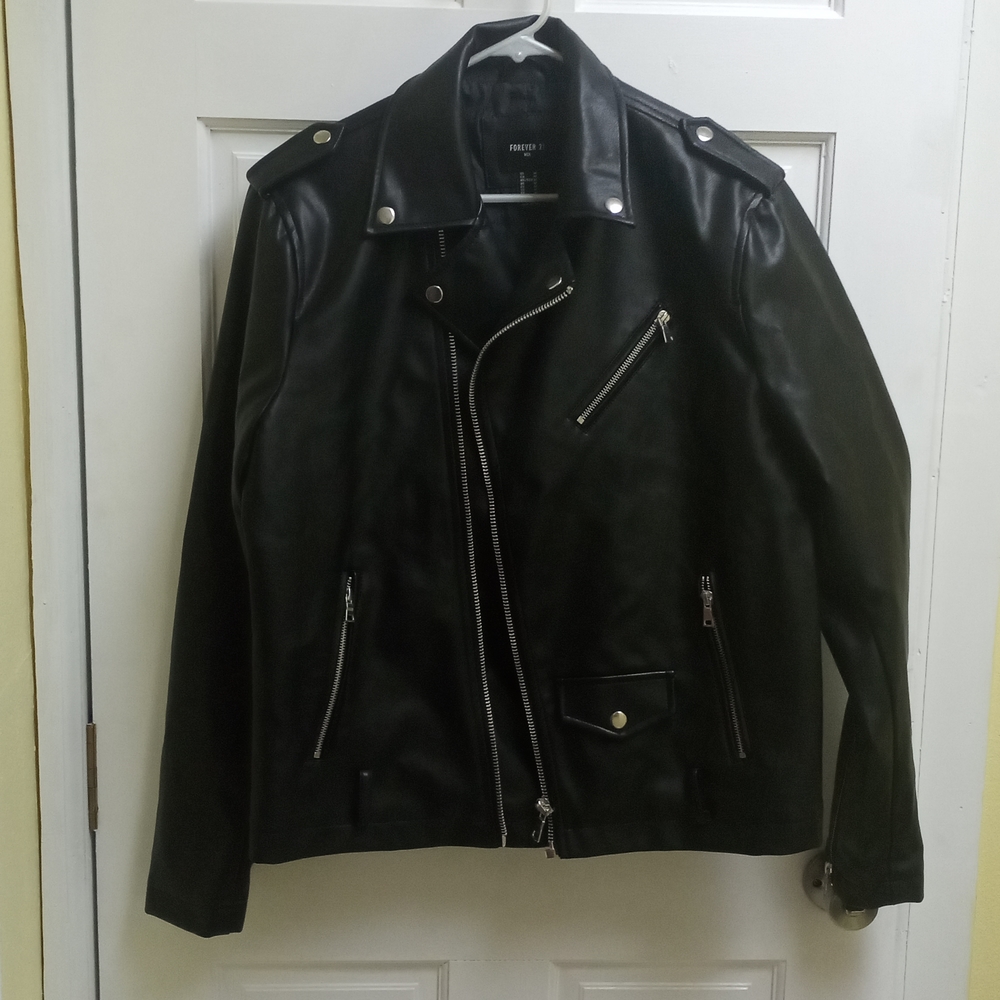 Men's Forever 21 Faux Leather Moto Jacket
